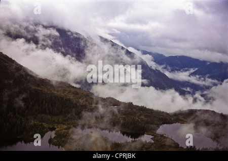 Alaskan Luftaufnahmen von Buschpilot Flugzeug. Stockfoto