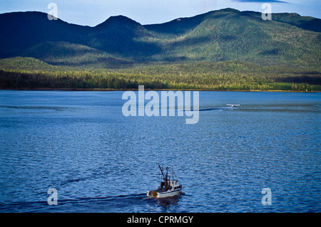 Alaskan Luftaufnahmen von Buschpilot Flugzeug. Stockfoto