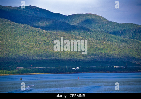 Alaskan Luftaufnahmen von Buschpilot Flugzeug. Stockfoto