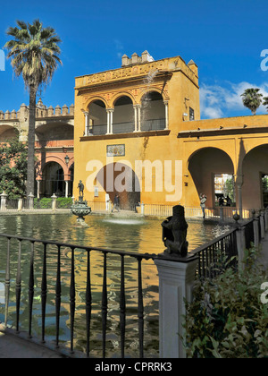 Gärten des königlichen Alcazars von Sevilla Andalusien Spanien Stockfoto