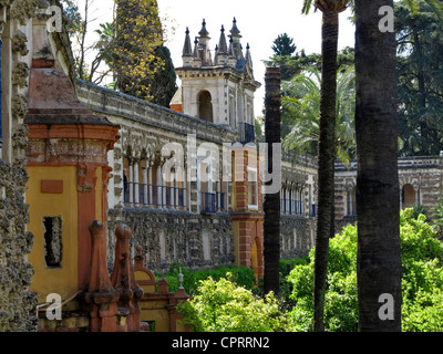 Gärten des königlichen Alcazars von Sevilla Andalusien Spanien Stockfoto