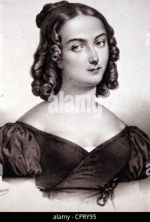 Montez, Lola, 17.2.181 - 17.1.1861, irischer Tänzer, Porträt, lithograph, ca. um 166, Stockfoto