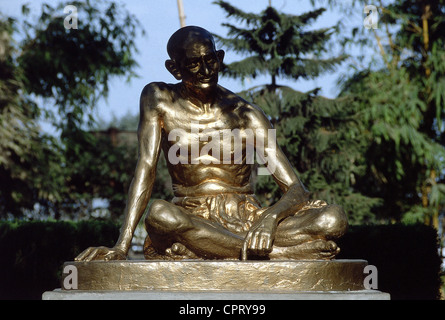 Gandhi, Mohandas Karamchand nannte Mahatma, 2.10.1869 - 30.1.1948, indischer Politiker, Denkmal, Bronzestatue vor dem Gandhi-Museum, Neu-Delhi, Indien, Stockfoto