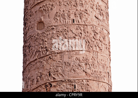 Abschnitt der Trajanssäule, Rom, Italien Stockfoto