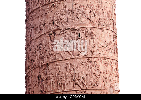 Abschnitt der Trajanssäule, Rom, Italien Stockfoto