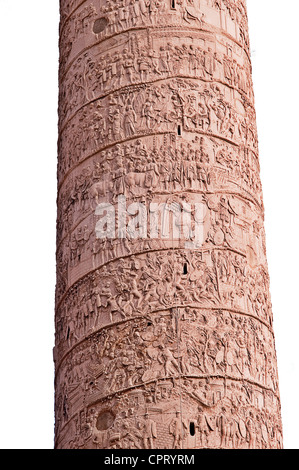 Abschnitt der Trajanssäule, Rom, Italien Stockfoto