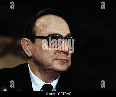 Genscher Hans-Dietrich, 21.3.1927 - 31.3.2016, deutscher Politiker (FDP), Bundesaußenminister 1974 - 1992, Porträt, München, 1983, Stockfoto