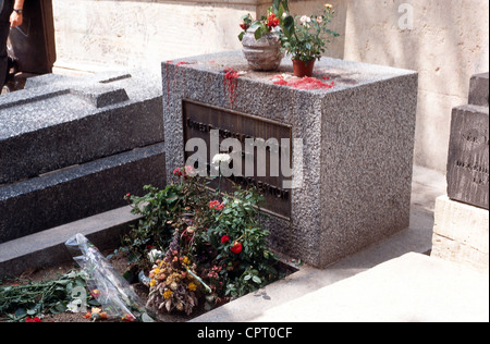 Morrison, Jim, 8.12.1943 - 3.7.1971, US-Rock-Musiker (The Doors), sein Grab, Friedhof Pere Lachaise, Paris, Frankreich, Stockfoto