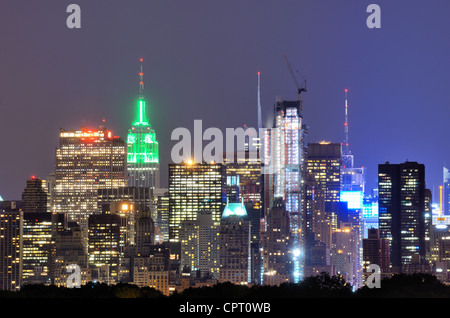 Skyline von Midtown Manhattan mit Wahrzeichen Stockfoto