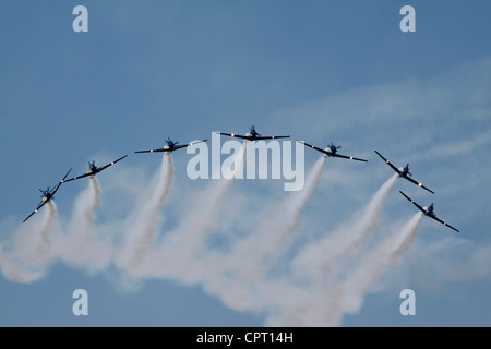 Esquadrilha da Fumaça auch bekannt als die Smoke Squadron, fliegen in Formation bei einer Airshow. Stockfoto