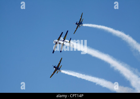 Esquadrilha da Fumaça auch bekannt als die Smoke Squadron, fliegen in Formation bei einer Airshow. Stockfoto