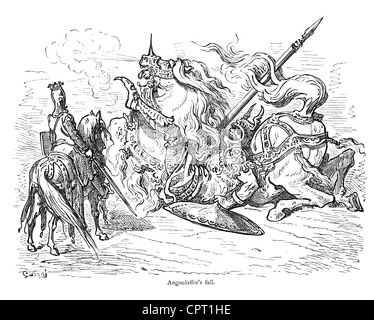 Angoulaffre der Fall. Abbildung aus der Legende des Croquemitaine von Gustave Doré Stockfoto