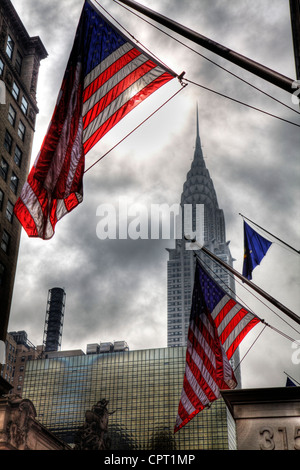 Chrysler Gebäude auf der Ostseite von Manhattan in der Turtle Bay Area an der Kreuzung von 42nd Street und Lexington Avenue Stockfoto