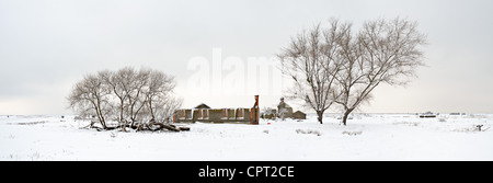 Winter Schnee kommen zu den North Kent Sümpfen, Hoo Halbinsel Kent. Stockfoto