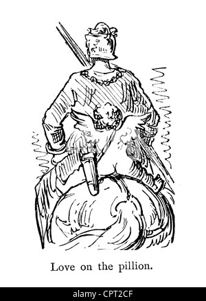Liebe auf dem Sozius. Abbildung aus der Legende des Croquemitaine von Gustave Doré Stockfoto