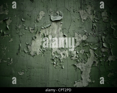 Alte dunkle grüne Farbe Textur Betonwand Hintergrund abziehen Stockfoto