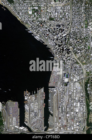 Luftbild-Karte von Seattle, Washington Stockfoto
