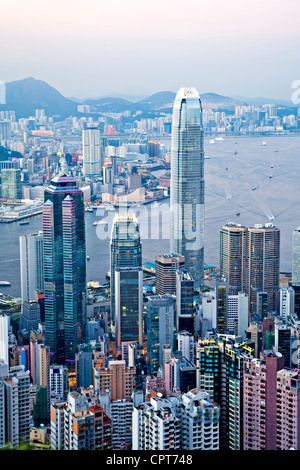 Schöne Hong Kong Hafen vom Gipfel, Stockfoto