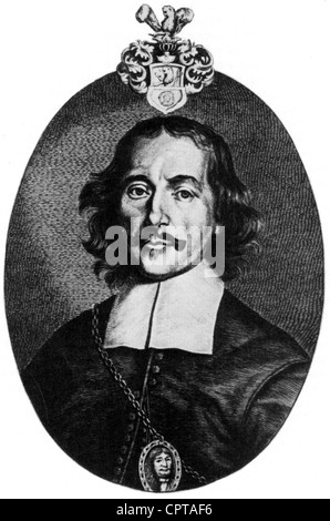 OTTO von Guericke (1602-1686), deutscher Physiker und Ingenieur, Erfinder der Luftpumpe Stockfoto