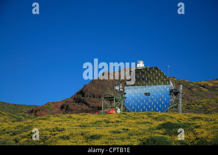 MAGIC-Teleskop, Roque de Los Muchachos Observatorium, La Palma, Kanarische Inseln, Spanien Stockfoto