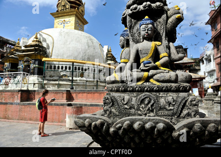 Weibliche Touristen in Kathmandu, Nepal Stockfoto