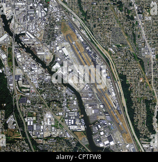 Luftbild-Karte von Boeing Field in Seattle Washington Stockfoto