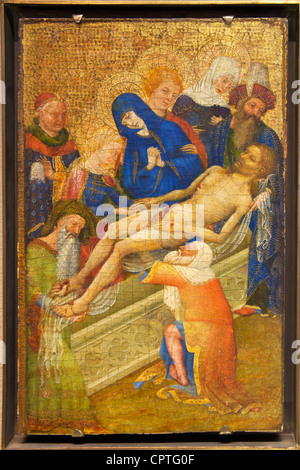 Jesus im Grab, 15. Jahrhundert französische Malerei, Musee du Louvre-Museum, Paris, Frankreich, Europa Stockfoto