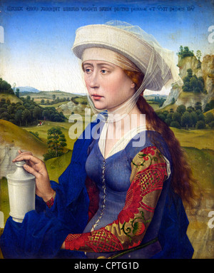 Detail der Familie Triptychon von Braque, von Rogier van der Weyden, Musee du Louvre-Museum, Paris, Frankreich, Europa, EU Stockfoto