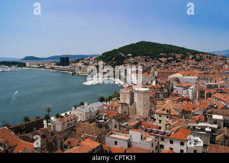 Split-Hafen und Stadt Stockfoto