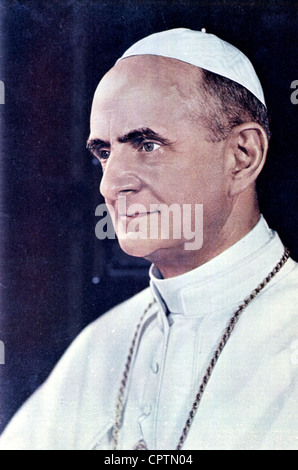 Paul VI., (Giovanni Battista Montini) 26.9.1897 - 6.8.1978, 1963-1978, Papstporträt, 1960er Jahre, Stockfoto