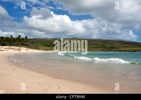 Anakena Strand Osterinsel Chile Stockfoto