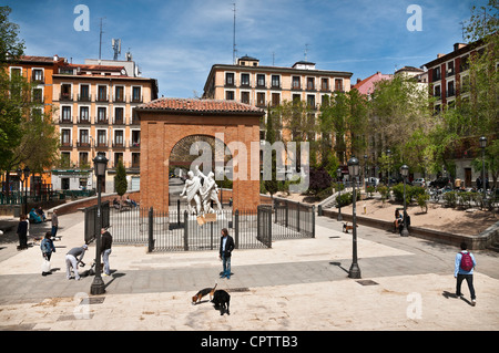 Der Plaza Dos de Mayo im Herzen von Malasaña Disrict, zentral-Madrid, Spanien Stockfoto