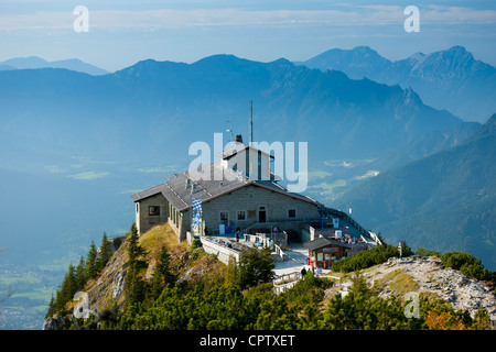 Kehlsteinhaus, Kehlsteinhaus, Hitlers Versteck in Berchtesgaden in den bayrischen Alpen, Deutschland Stockfoto