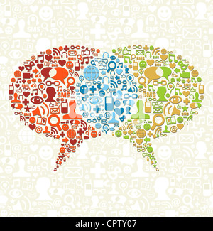Sprechblasen Verbindung mit social-Media-Icons Set. Vektor-Datei geschichtet für einfache Handhabung und individuelle Farbgebung. Stockfoto