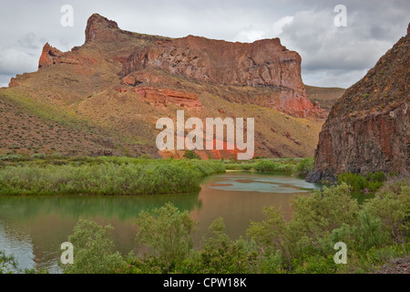 Malheur Grafschaft, OR Felsen stehend über den Oyhee-Fluss Stockfoto