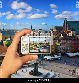 Fotograf nimmt Bild von Warschau Stockfoto