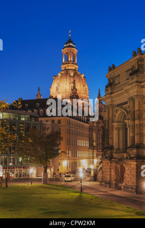 Kuppel der Frauenkirche gesehen von Brühlschens Terrasse, Dresden, Sachsen, Deutschland, Europa Stockfoto