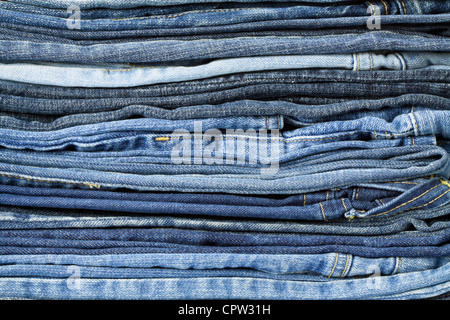 Jeans Hose Stack closeup Stockfoto