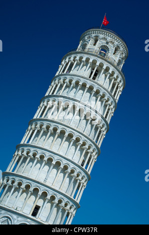 Der schiefe Turm von Pisa, Torre Pendente di Pisa, Campanile freistehende Glockenturm der Kathedrale von Pisa, Italien Stockfoto