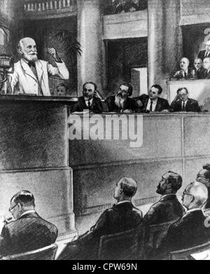 Pavlov, Iwan, 14.1.1849 - 27.2.1936, russischer Arzt, Physiologe, halbe Länge, während eines Vortrags, Anfang des 20. Jahrhunderts, Stockfoto