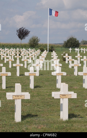 Gesamtansicht der französischen National Cemetery bei Buzy Darmont, Lothringen, Frankreich. Stockfoto