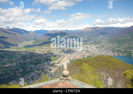 Lugano - Blick vom Monte San Salvatore Stockfoto