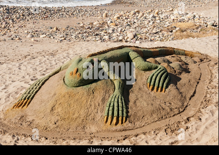 Mexiko, Puerto Vallarta. Sand Skulpturen an der Playa Los Muertos, Puerto Vallarta, Mexiko. Stockfoto