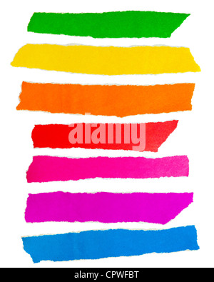 eine Gruppe von farbigem Papier Stockfoto