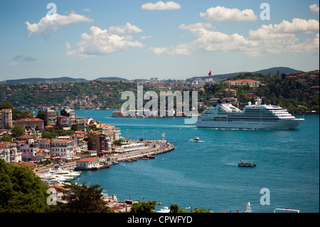 Panoramablick auf Arnavutkoy und Bosphorus Istanbul Türkei Stockfoto