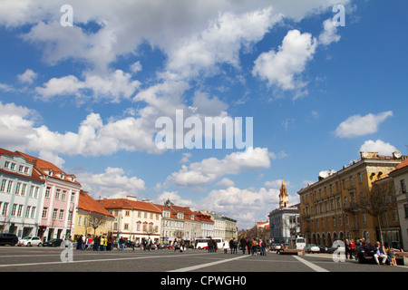 Der Rathausplatz (Rotuses Aikste) in Vilnius, Litauen Stockfoto