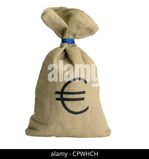 Tasche mit Geld euro Stockfoto