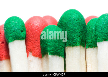 Extreme Makro Matches isoliert auf weißem Hintergrund Stockfoto