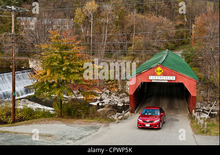 Gedeckte Brücke, Taftville, Vermont, USA, VT Stockfoto