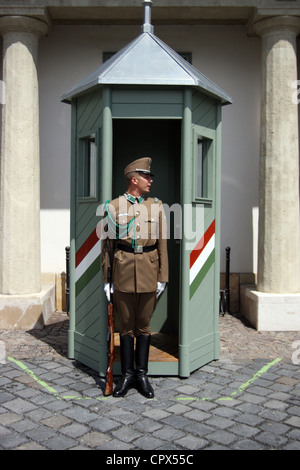 Wechsel der Wachablösung am Sándor Palast. Stockfoto